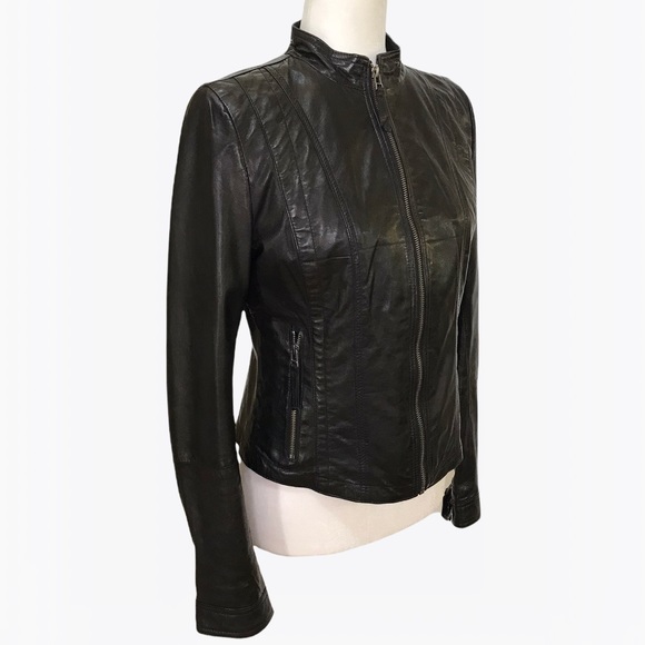 Wilson’s Black Rivet 100% Leather Womens Jacket -S - Picture 7 of 17